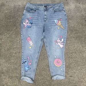 Her Universe Disney Lilo & Stitch Angel Sweets Mom Jeans Plus Size 22